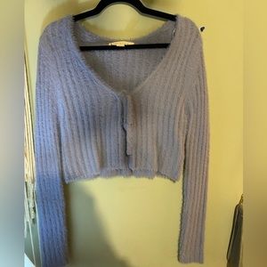 Blueish purplish, front tie up long sleeve